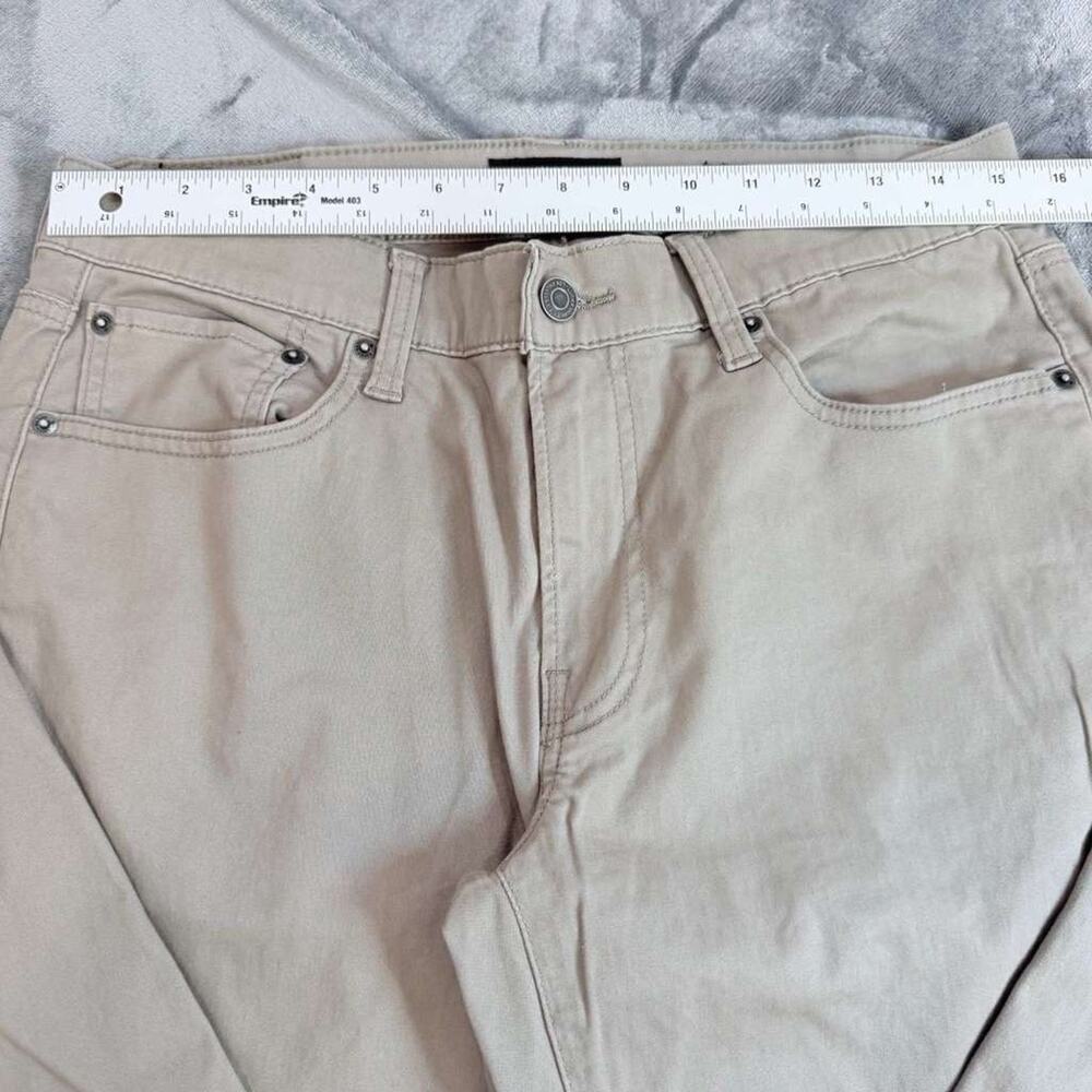 Lucky Brand 411 Athletic Taper Stretch Mens Khaki Silver Gray Chino Pants 30x30 - Picture 7 of 15